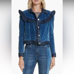 La Vie Rebecca Taylor Velvet Denim Jacket